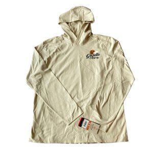 Gazelle Tents Campfire Long Sleeve Hooded T-Shirt Men's Large L Birch Bark NWT